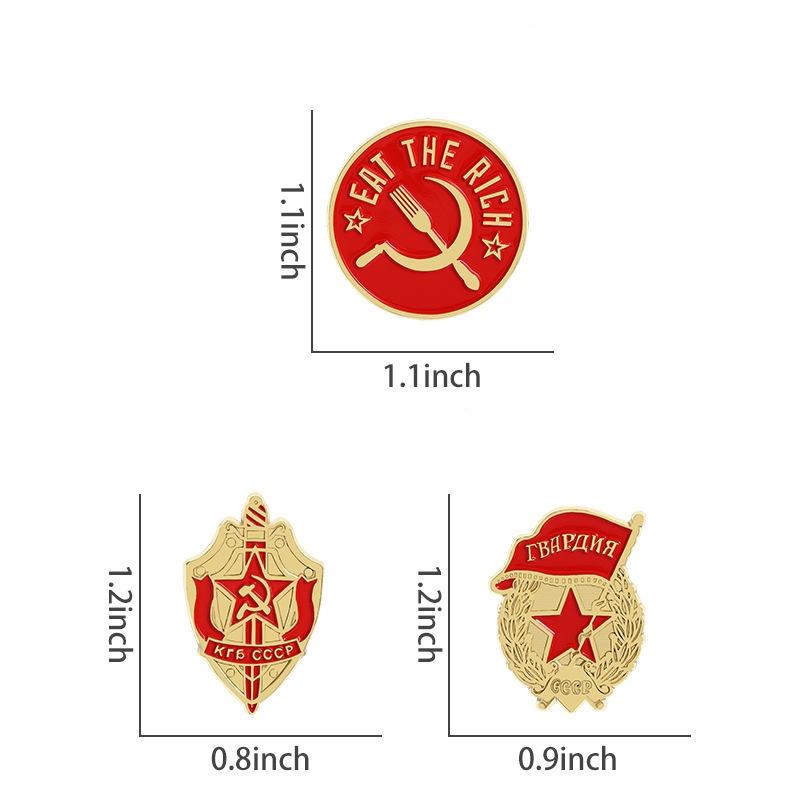 Unione Sovietica Creativa Bandiera Giorno della Vittoria Nastro di San Giorgio Spiga di Grano Spilla Distintivo Metallico Spille Metalliche Souvenir