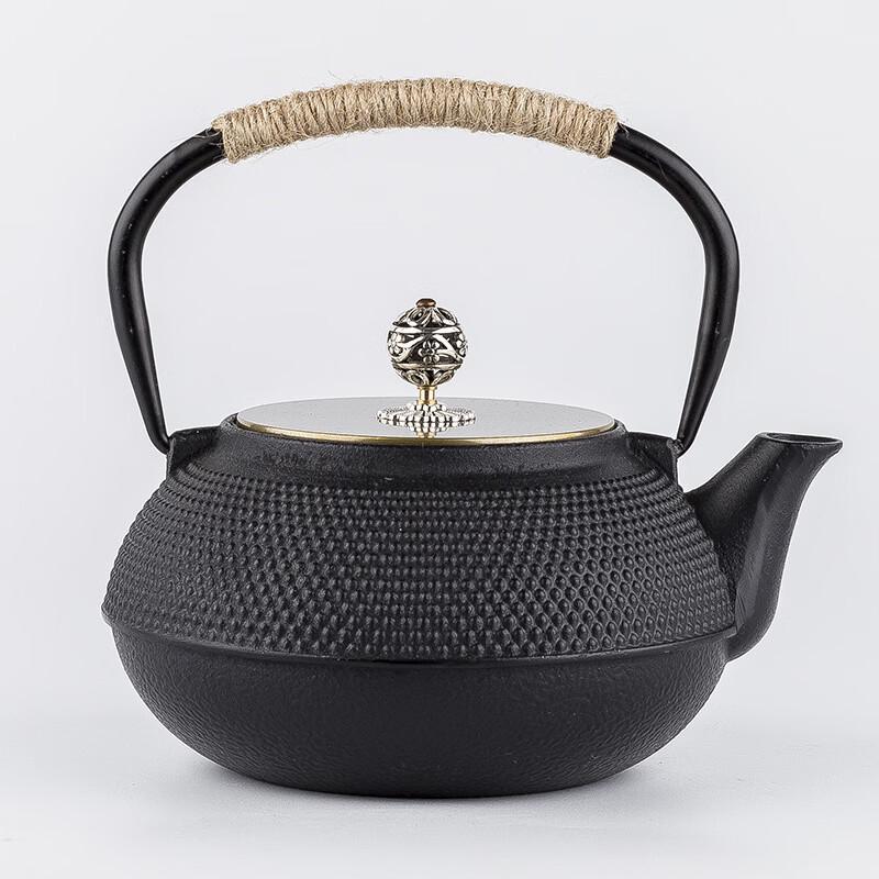 Chu Yi Qi 0.8L Antique-Style Iron Kettle with Enamel Liner & Copper Lid