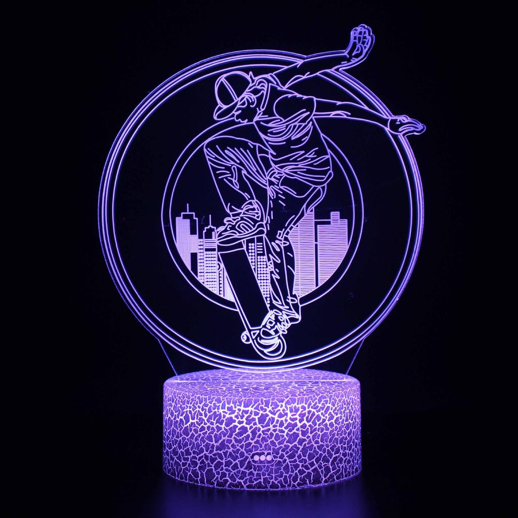 Sports Souvenir Table Lamp USB Taekwondo Bedroom Lighting Decoration Children's Gift Color Small Night Light Creative 3D LED Lig