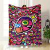 A Repetitive Pattern of Pink, One-eyed Characters with Varied Expressions. for All Seasons Blanket Lunch Break Throw Gift