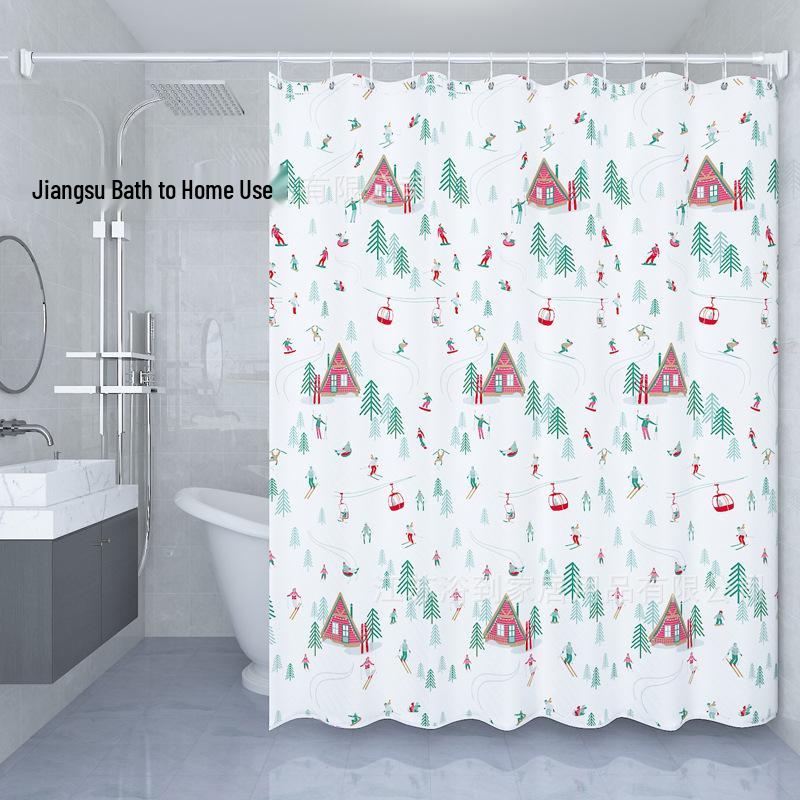 

Водонепроницаемая шторка для душа с защитой от плесени, без сверления, идеально подходит для перегородки ванной комнаты и туалета 150cm W x 180cm H with Hooks