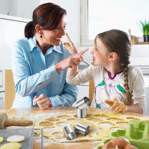 Amosfun Stainless Steel Circle Rings/Mousse Rings, 5cm Tall X 6cm Wide, Set of 4, Cookie Cutter, Cake Mold, Round, Small, Deep, Round Mold, Baking Rin