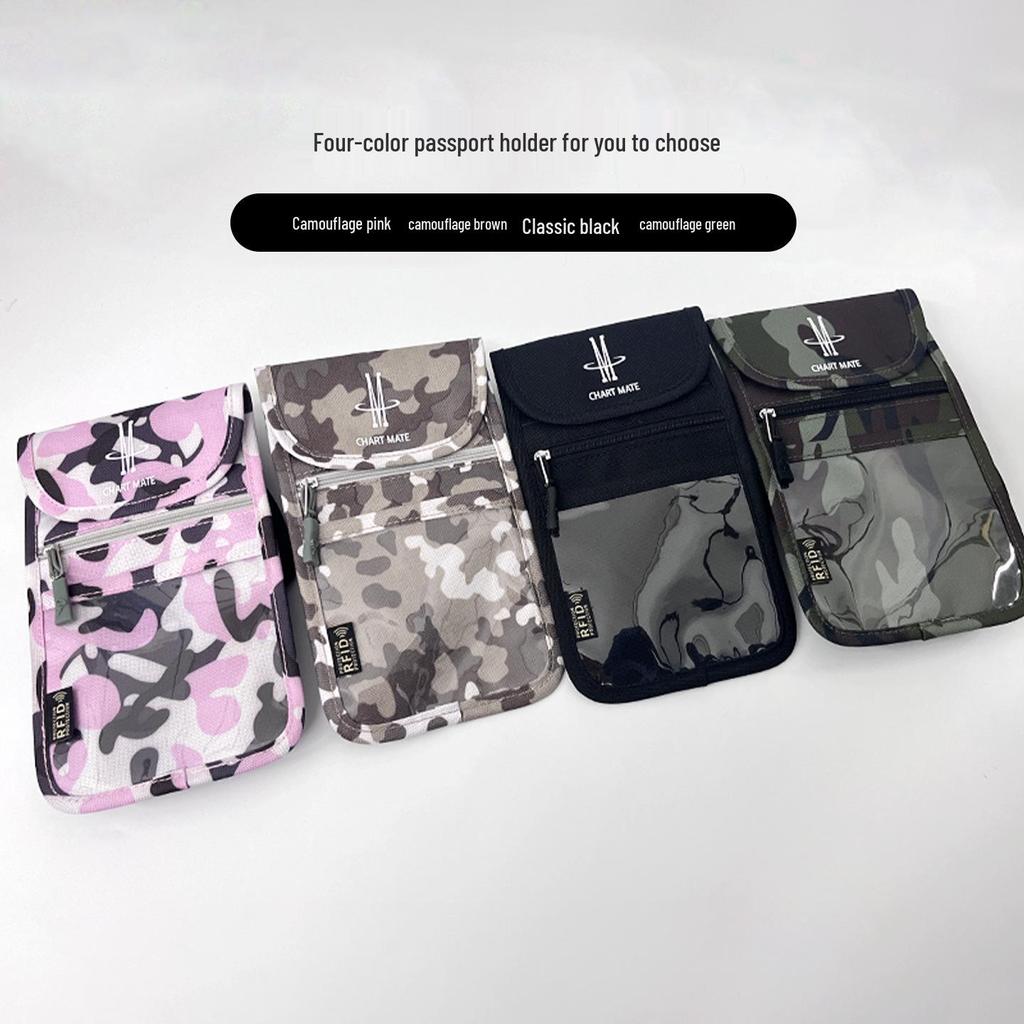 RFID Diebstahlschutz Wasserdichte Umhängetasche Pass- und Ticket-Organizer mit Handy- und Kartenhalter