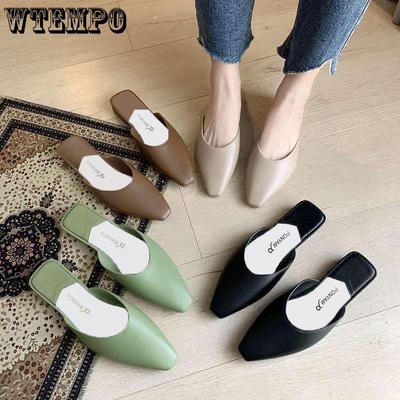 Koreaanse mode halve pantoffels vrouwelijke zomerkleding Baotou netto rode chique luie enkele schoenen Wild One pedaal vrouwelijke pantoffels