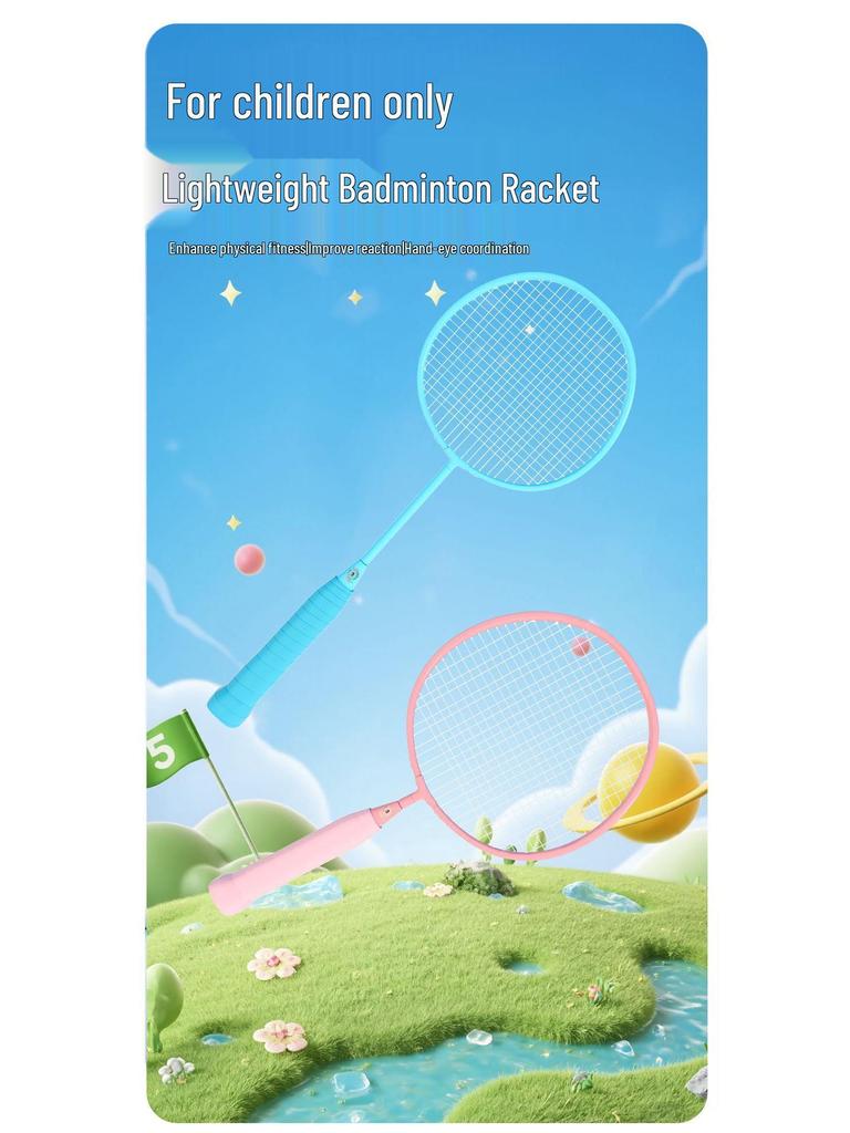 Children's Ultra-light Durable Badminton Racket for Ages 3-12 - Ideal for Kindergarten and Primary School Students