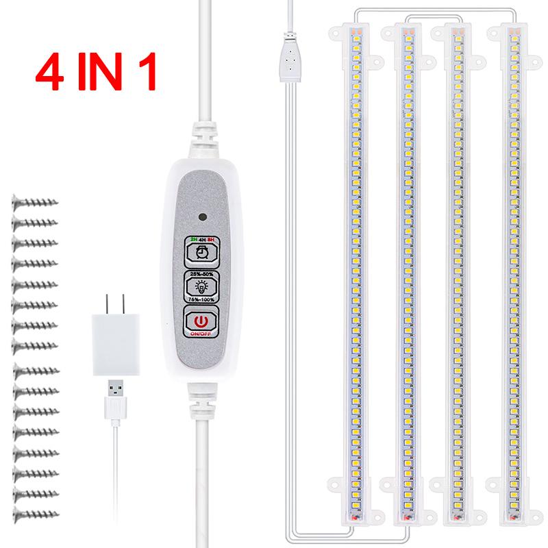 LED-Wachstumslichtstreifen, Vollspektrum-Timer, warmweiße LED-Leisten für Pflanzen, Phytolampe, Phytolamp, Wachstumszelt mit Netzteil