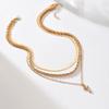 Cross pendant necklace metal jewelry women's personality fashion cold wind multi-layer stacking collarbone chain