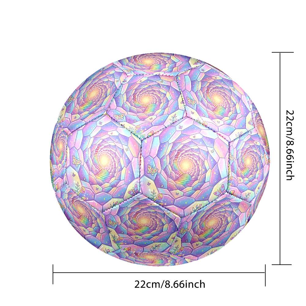 1pc Rainbow Tunnel Themed Soccer Ball, Size 5, Lightweight PVC Material, Outdoor Training Soccer Ball Gift. q62241