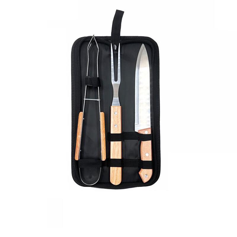ZISIZ BBQ Rubberwood Handle Utensil Set (2 x 3-Piece)
