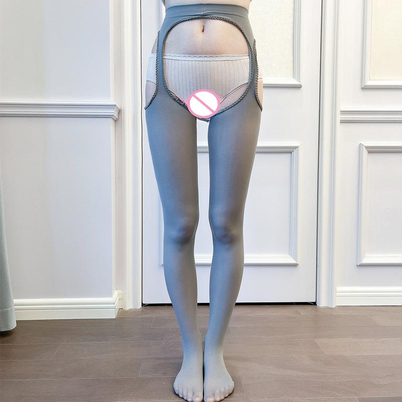 Leggings Sexy da Donna Cavallo Aperto Collant Erotici Traforati su Tutti i Lati Alta Elasticità Lingerie Calze Elastiche Trasparenti