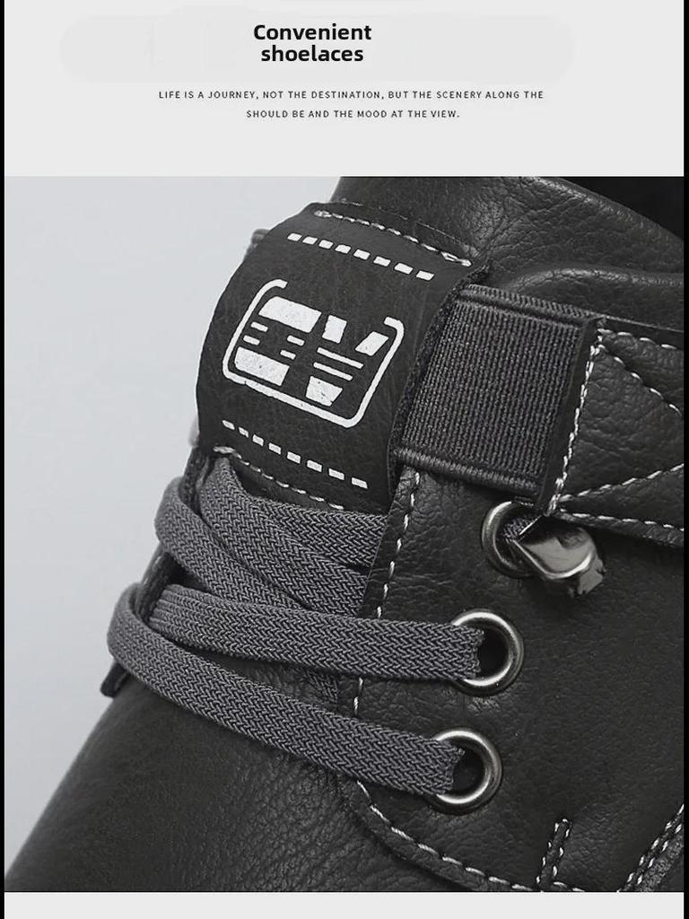 Męskie skórzane wsuwane buty do pracy i na co dzień z ochroną palców