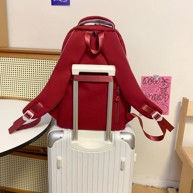 Men's Splicing Backpack Middle School Student Schoolbag Women's Large Capacity Campus Backpack