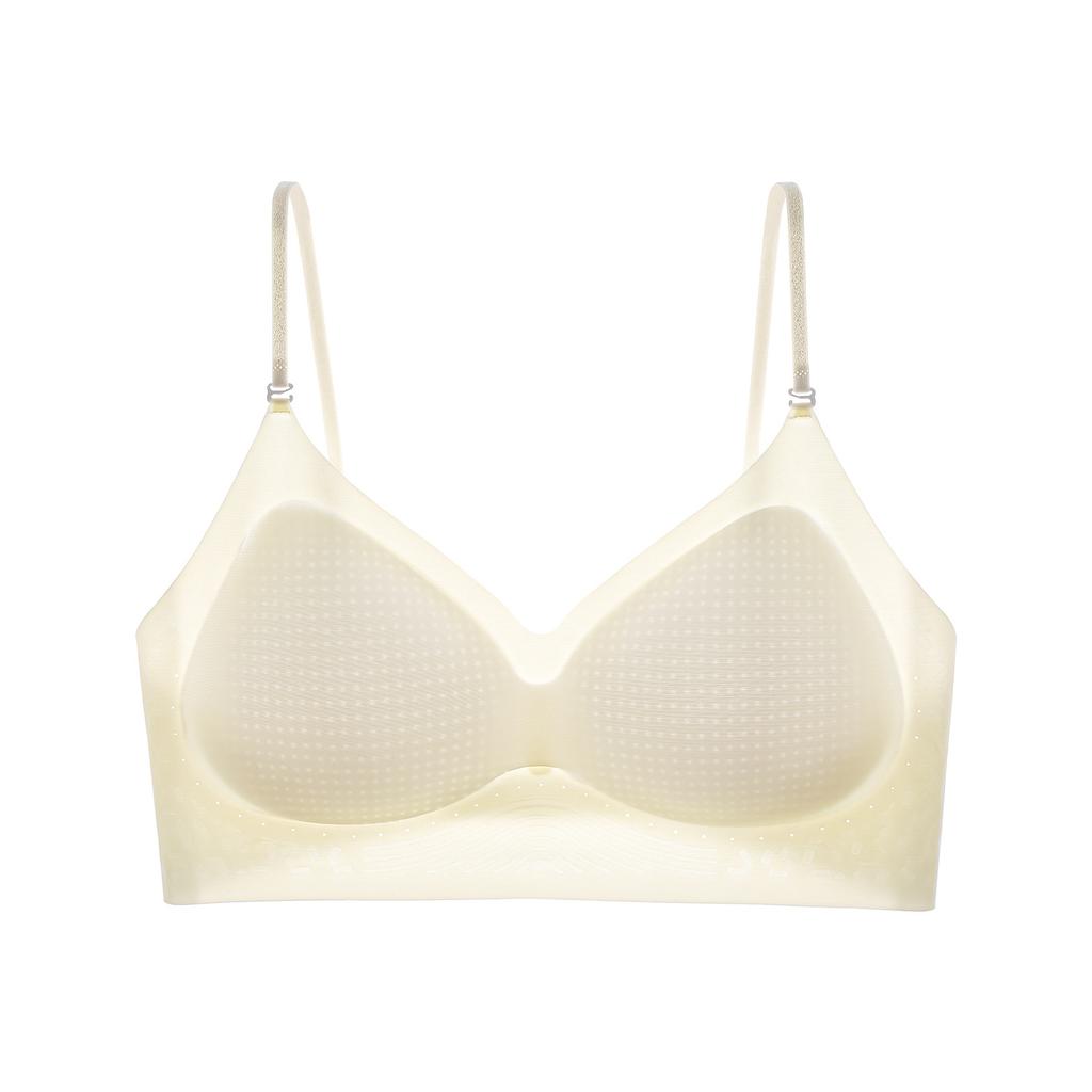 Ultra-thin Seamless Underwear Women's Ice Silk Big Breasts Show Small Breasts Gather Sports Vest Bra Beautiful Back Bra Summer Non-slip