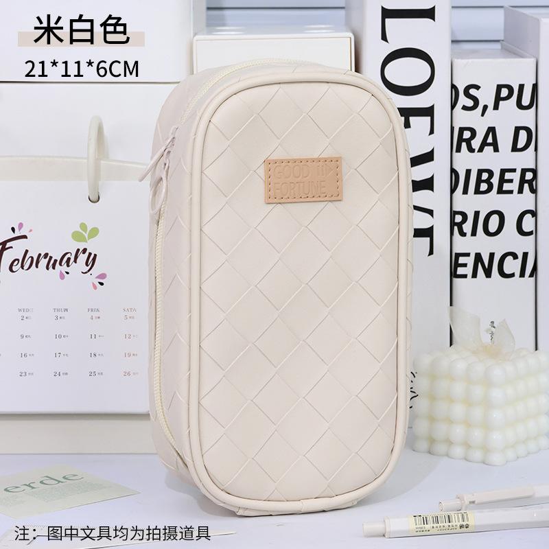 Multifunkční pouzdro na tužky s velkou kapacitou, přenosné pouzdro na tužky vysoké hodnoty, korejský tkaný držák na pera, krabička na psací potřeby, šestivrstvá úložná taška.