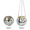 Disco Ball Hanging Flower Pot For Indoor Plants Bohemian Style Flower Planter Pots Rope Mirror Hanging Basket Garden Decor Vase