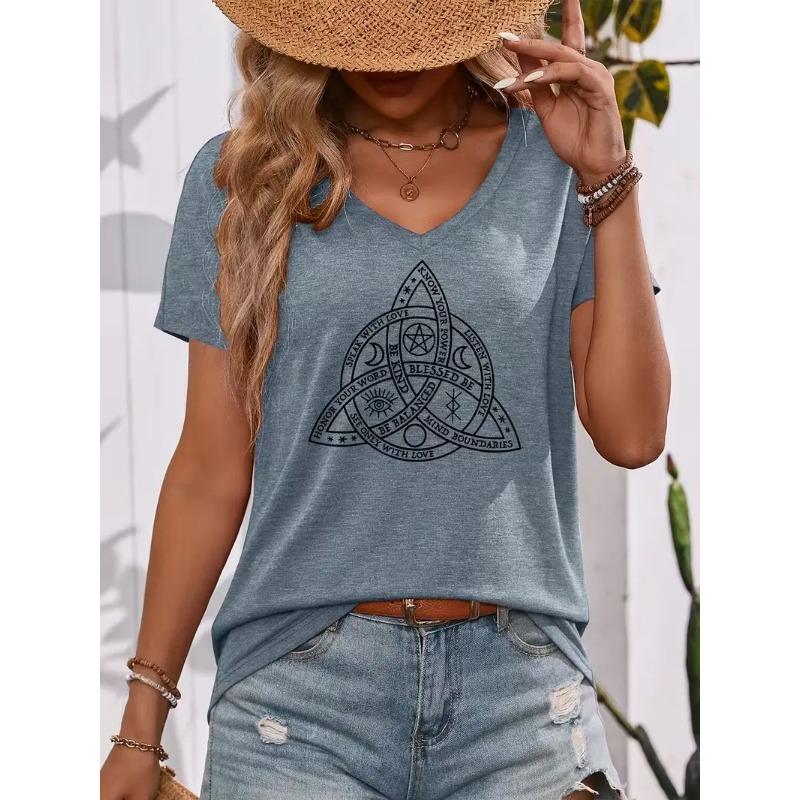 

Casual breathable V-neck short-sleeved T-shirt XL