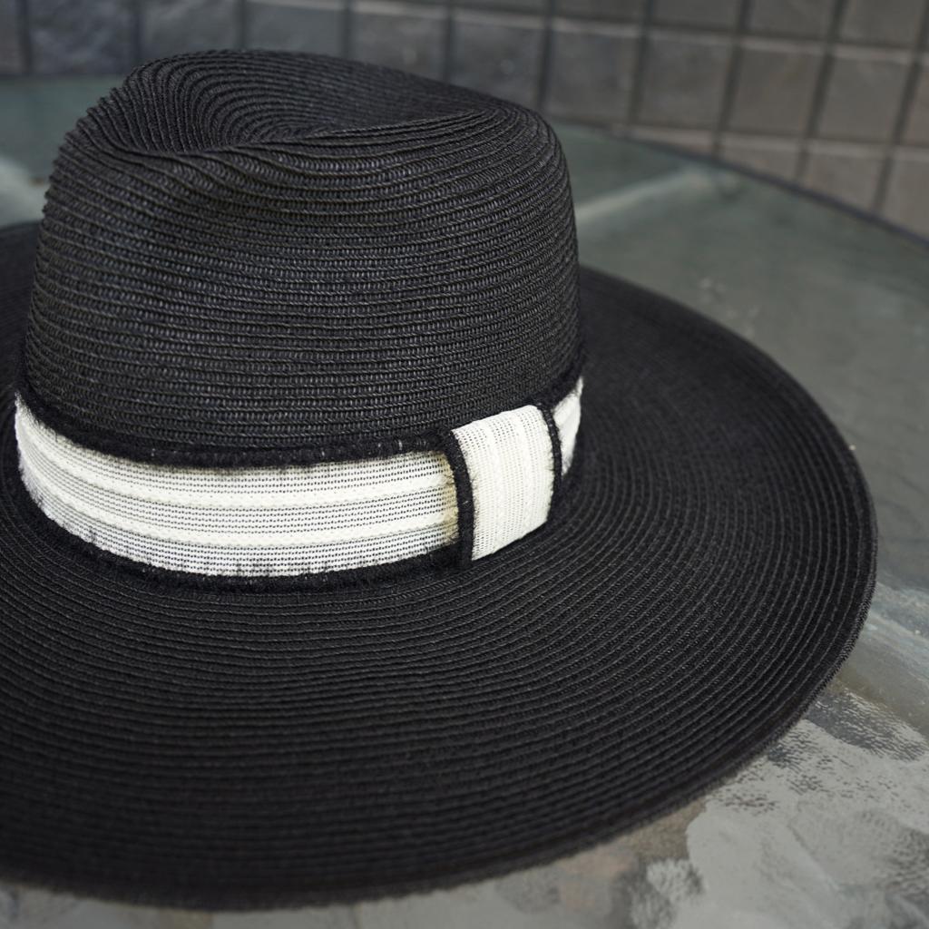 French Retro Black Big Brim Panama Jazz Top Hat Women'S Summer Vacation Beach Sunshade Sun Protection Japanese Straw Hat