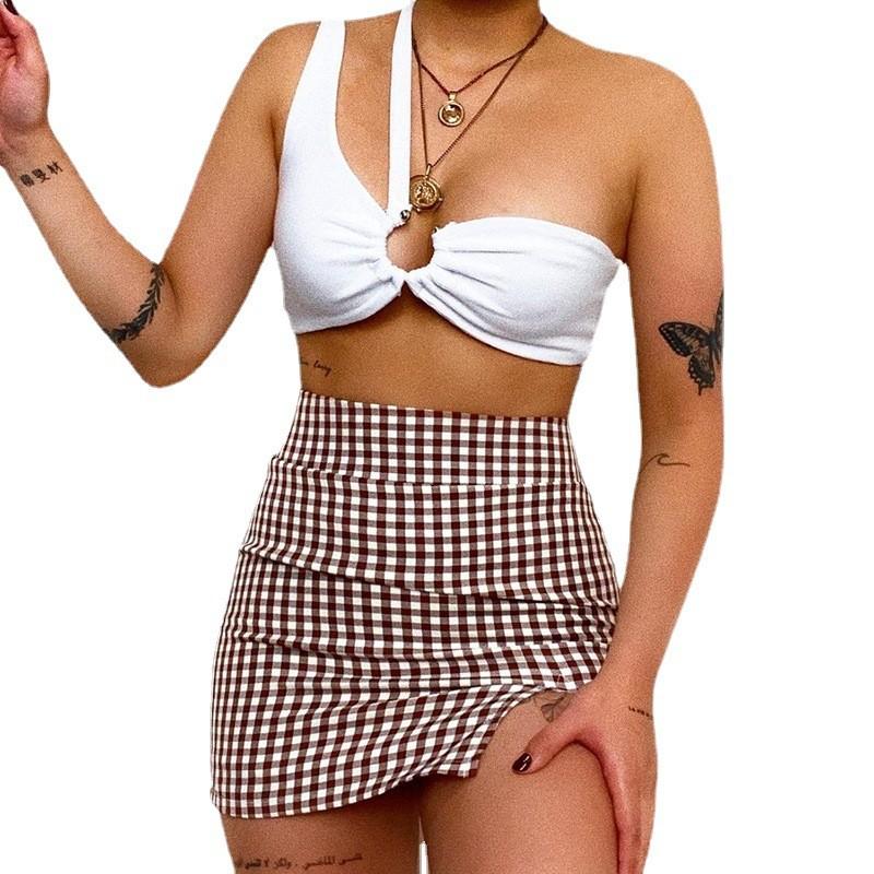 American Style Spaghetti Strap Crop Top With Hollow Out Design For Summer