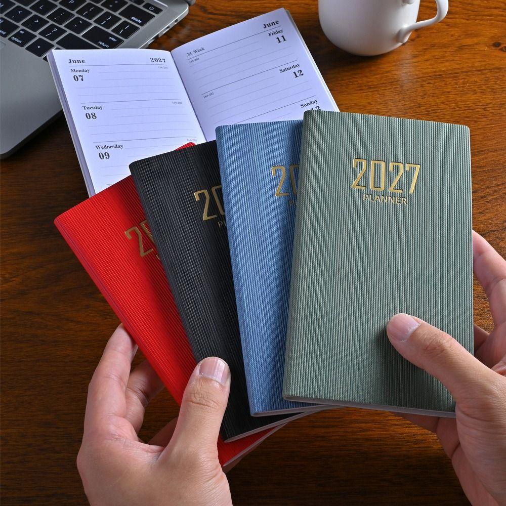 English 2027 Agenda Book A6 Diary Weekly Planner Portable To Do List English Notepad Students