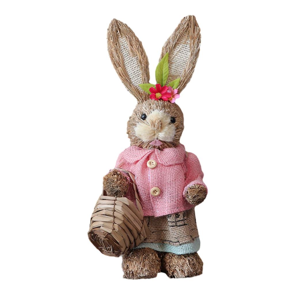 Charming Bunny Statue Handcrafted Rabbit Sculpture Spring Home Accent