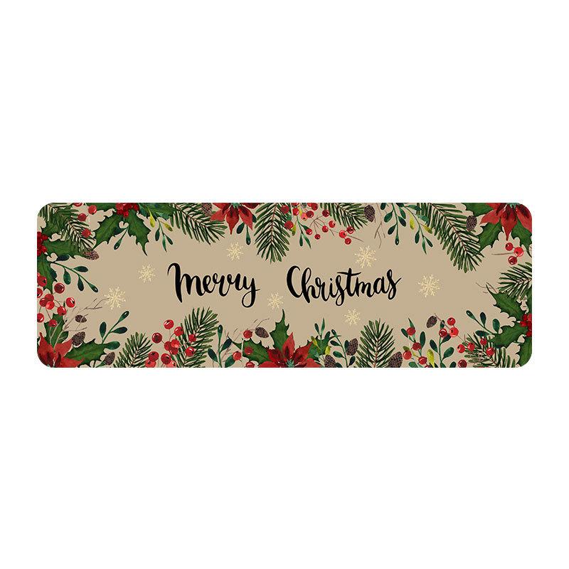 

Christmas Entry Door Non-slip Linen Absorbent Kitchen Floor Mat Breathable Bathroom Floor Mat Porch Rug 40 * 70cm [anti-fouling and wear-resistant]