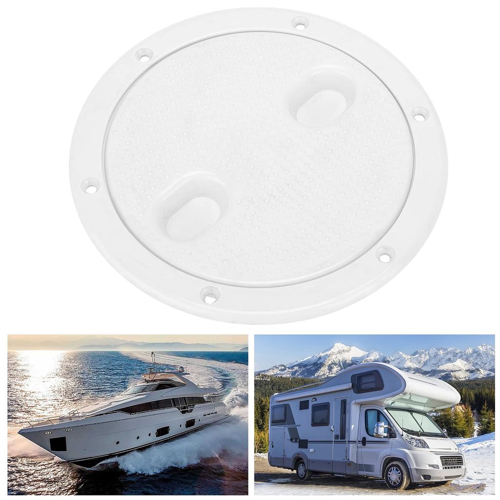 Boat Round Inspection Hatch, 6" Deck Plate Inspection Hatch Cover Round White Non Slip Anti Aging Marine Yacht Parts