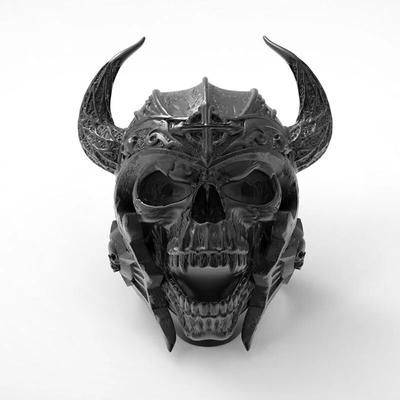 Neuer Retro-Ring in Form eines Stierkopfes mit Maske und Kriegerschädel, für Herren, modischer Metallring mit Horror-Totenkopf und Horn, Zubehör, Party-Schmuck