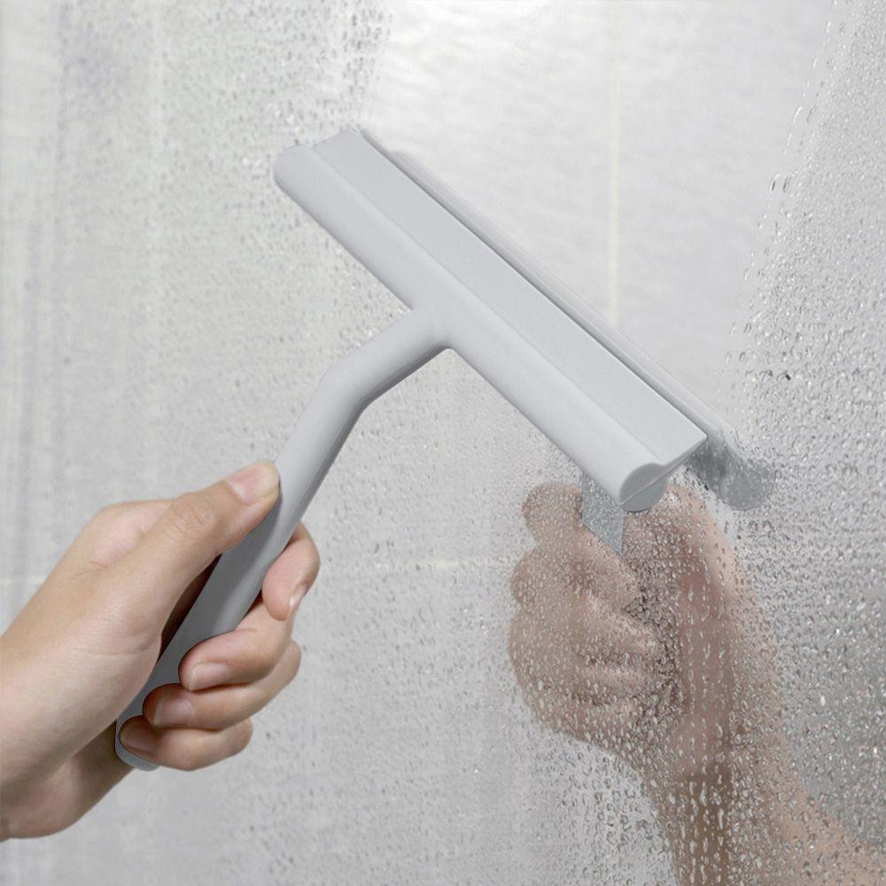 With Holder Bathroom Cleaner Tool Silicone Scraper Window Brush Shower Squeegee Glass Wiper Scraper