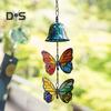 Butterfly Wind Chime Metal Stained Glass Wind Chime Hanging Decoration for Indoor Outdoor Garden Patio Porch Home Decor