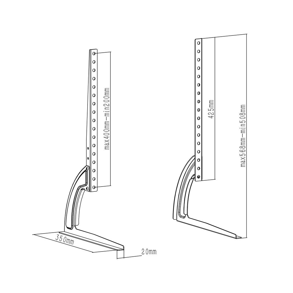 Universal πόδια βάσης τηλεόρασης Cabletech 27"-60"