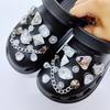 New Hole Shoes DIY Jewelry Removable Chain Silver Rhinestone Gemstone Shoe Buckle Set Accessories
