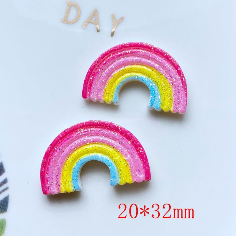 10pcs New Resin Cute Mixed Bright Rainbow Series Flat Back Cabochon Scrapbook Kawaii DIY Embellishments Accessories