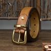 Glossy Retro Simple All-match Genuine Leather Vegetable Tanned Cowhide Pin Buckle Men's Genuine Leather Casual Pants Belt