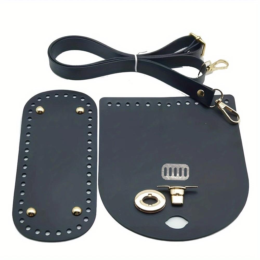 Handmade Leather Accessories Pu Shoulder Strap Bag Bottom Bag Cover Glossy Three-Piece Set Materials DIY Crochet Self-Made Woven Bag