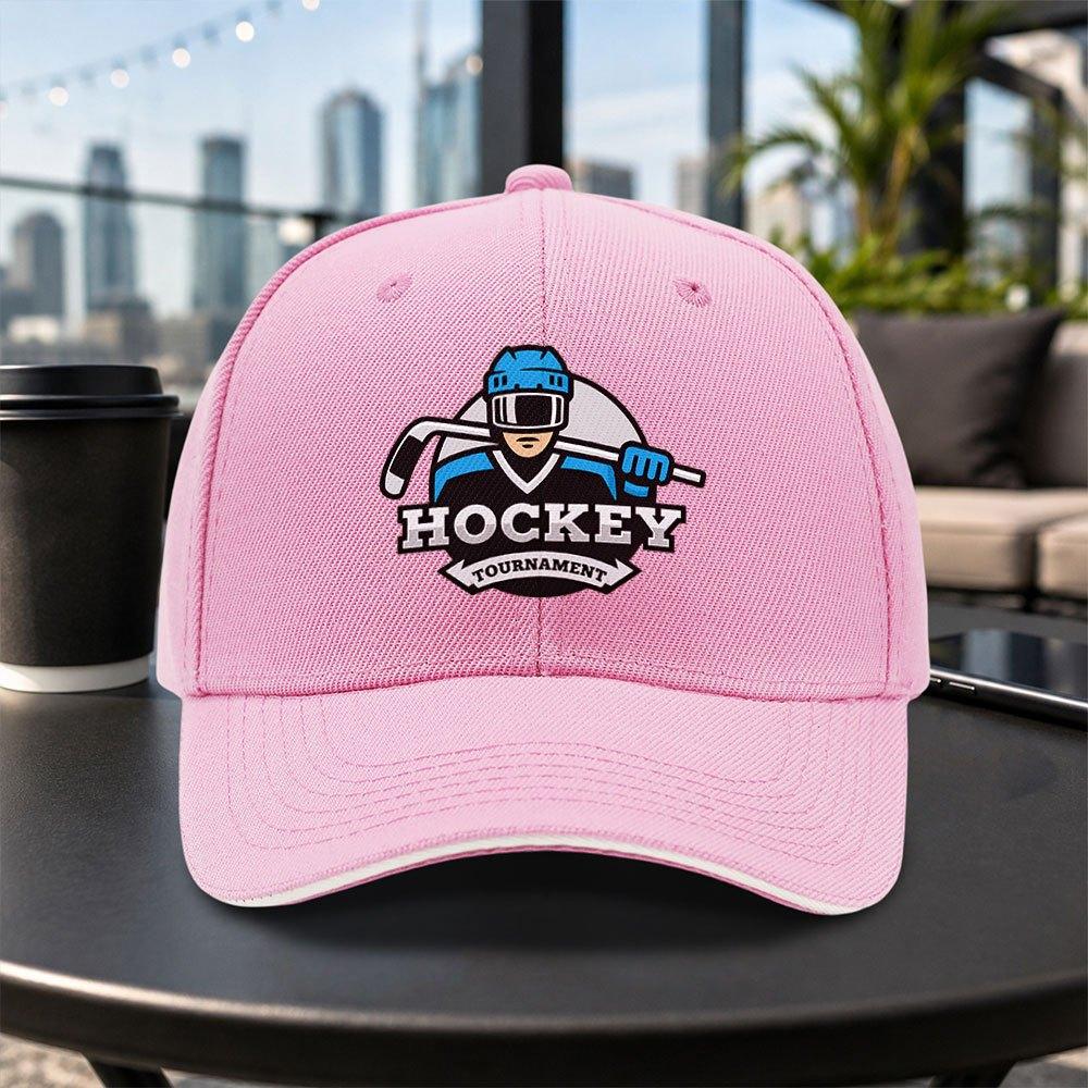 Ice Hockey Theme Adjustable Baseball Cap Unisex Lightweight Dad Hat for Travel Parties Daily Wear Multiple Colors