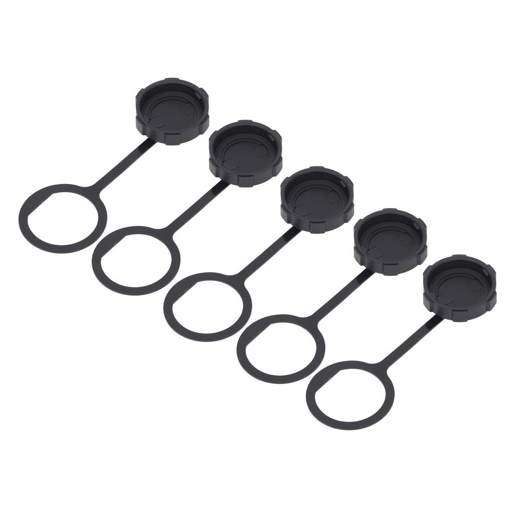 5Pcs USB Waterproof Connector Dust Cover E16 Plastic Female Cap Inner Screw Thread with TPU Chain