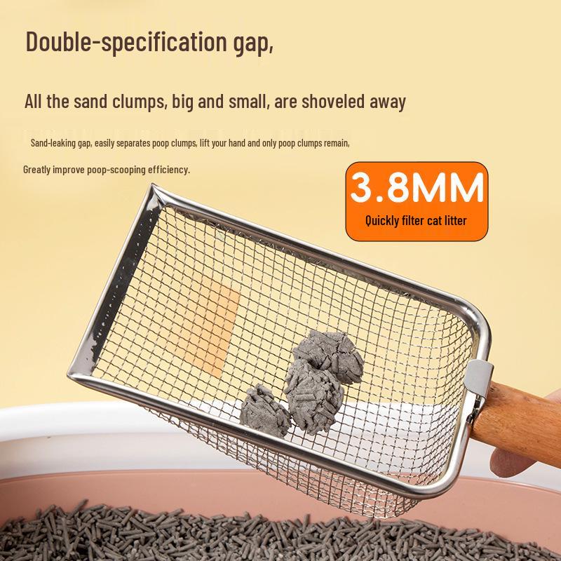 Stainless Steel Fine Hole Cat Litter Scoop with Hook