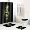 Skull Shower Curtain Floor Mat Combination Four-Piece Set Bathroom Toilet Carpet Shower Room Mat Foot Mat