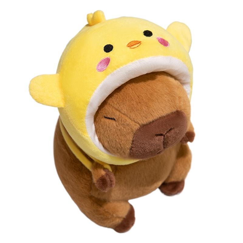 22/28/38CM Cute Capybara Plush Toy Simulation Capibara Cosplay Pig Dinosaur Chick SharK Doll Nice Present