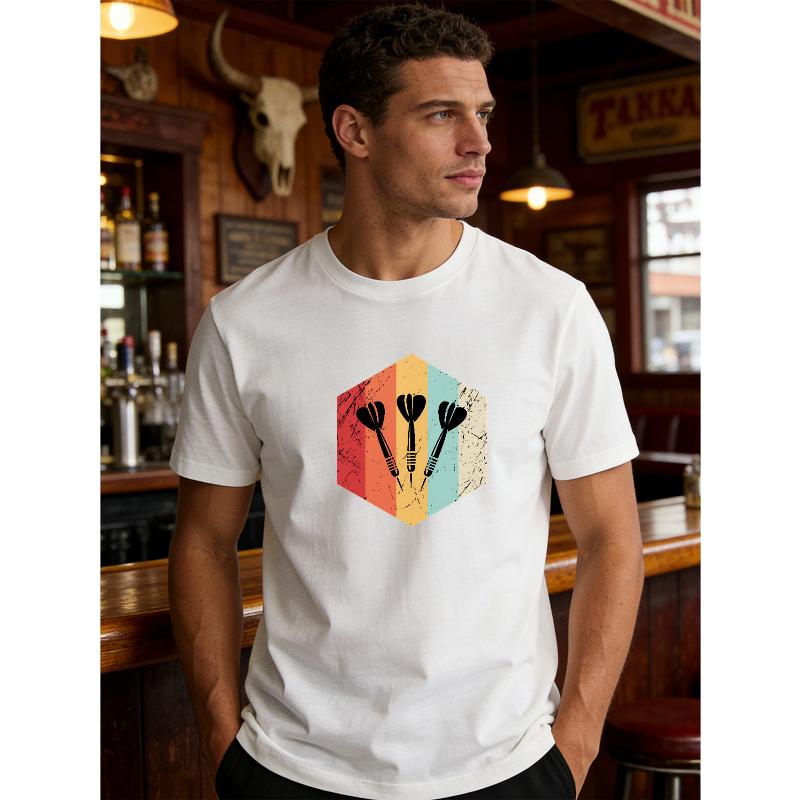 Men s Darts Element Short Sleeve T-shirt Casual Daily Wear S