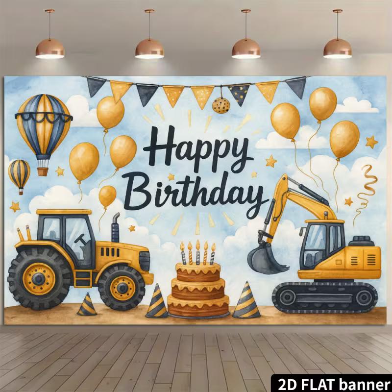 2D Bagger Traktor Alles Gute zum Geburtstag Fotografie Hintergrund