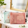 Double Zipper Clear Cosmetic Bag, Travel Makeup Organizer with Mesh Pocket, Portable Toiletry Pouch for Women & Girls