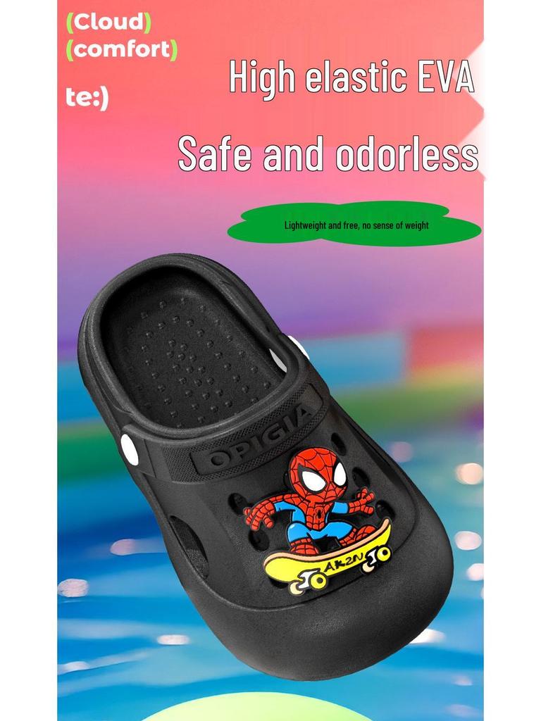 Dětské dřeváky léto 2024: Protiskluzové dvoucestné sandály s tlustou podrážkou pro chlapce - Venkovní oblečení