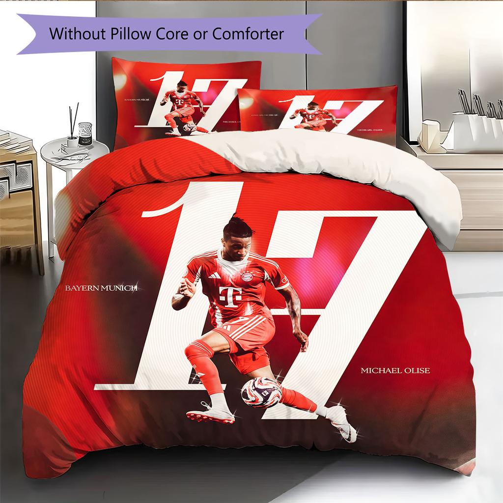 Biancheria da letto con motivo Michael Olise Decorazione per la casa Regalo di compleanno (1 * copripiumino + 2 * federa, senza nucleo),merchandising per fan.