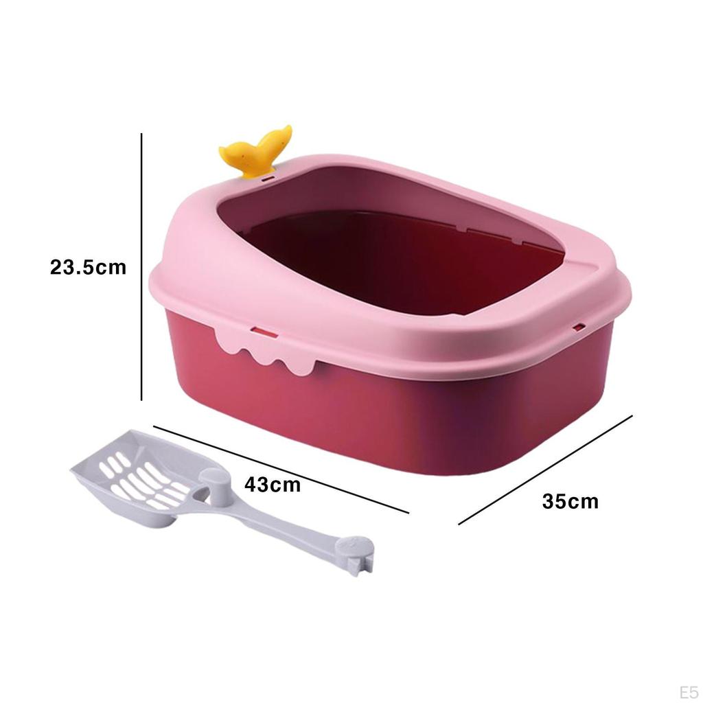Cat Kitten Potty Toilet Open Top Pet Litter Tray PP Large Space Bedpan High Sided