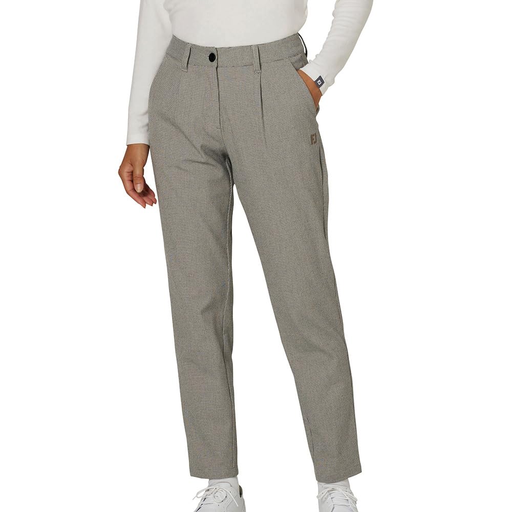 FootJoy Micro Check Stretch Long Pants, Gray, Women's, Size Small (FJW-F24-P06, 32345-S)