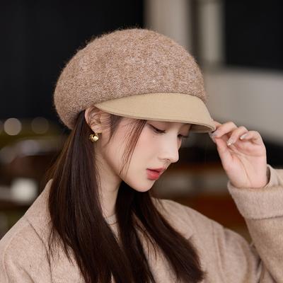 Autumn and Winter Knitted Beret Female Painter Hat Cold and Warm Cap