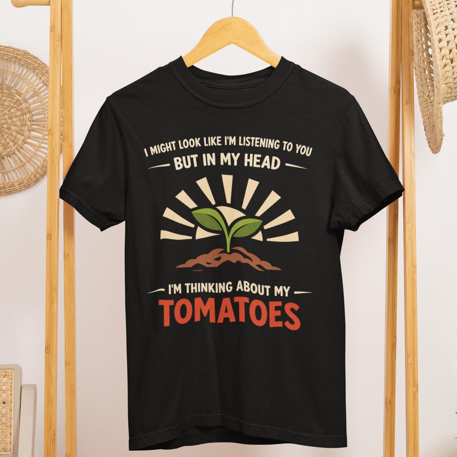 Funny Gardening T Shirt Thinking About My Tomatoes Gift 4XL