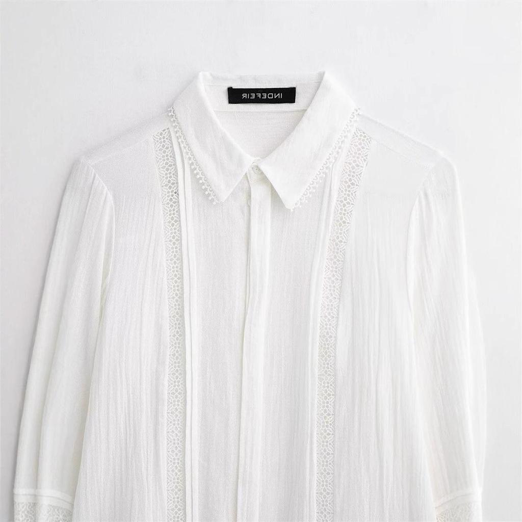 TAOP&ZA Women's Spring/Summer Casual Loose Lapel Shirt