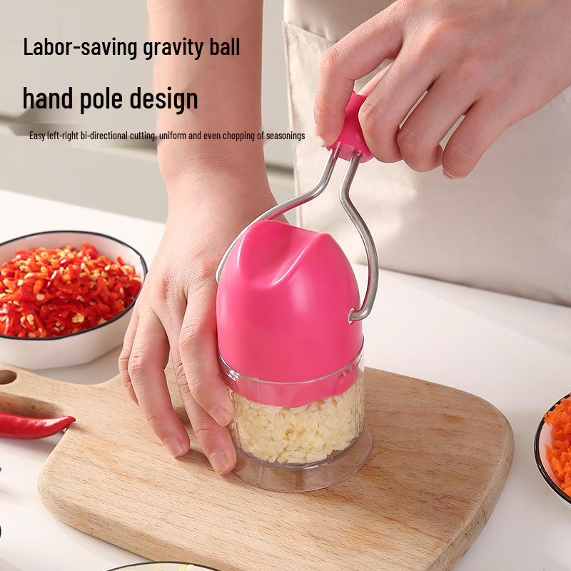 Handheld Garlic Press & Mincer - Easy-to-Clean, Disassemble & Hand-Crank